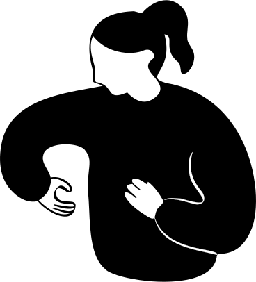 Torso of a woman holding something with her hands PNG, SVG