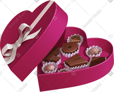 Heart shaped box with chocolate PNG, SVG