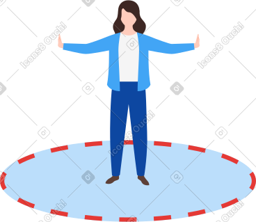 Social distancing woman PNG, SVG