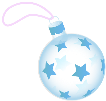 transparent christmas ball with stars PNG, SVG