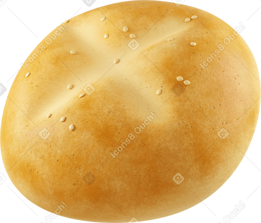 3D round bread PNG, SVG