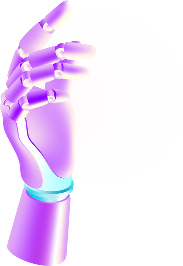 robot arm with glow PNG, SVG