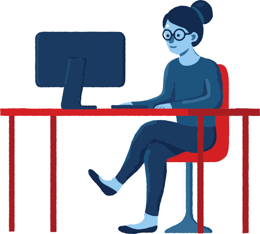 girl with pc Illustration in PNG, SVG