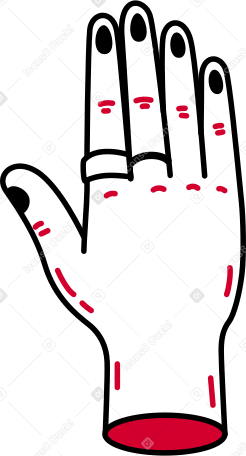 Main avec quatre doigts vers le haut PNG, SVG
