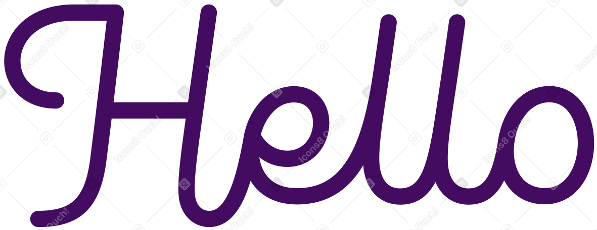 lettering hello text PNG, SVG
