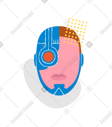 Robotic head with vision PNG, SVG