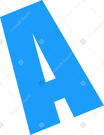 синяя буква а в PNG, SVG