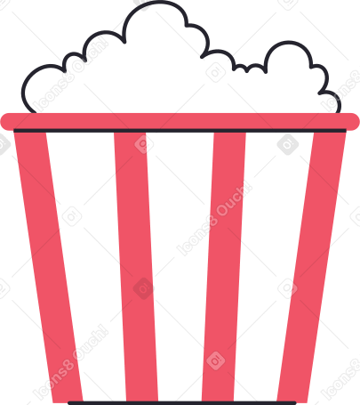 carton cup with popcorn Illustration in PNG, SVG