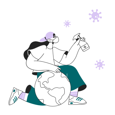 Girl Saves the Planet from the Covid Virus PNG, SVG