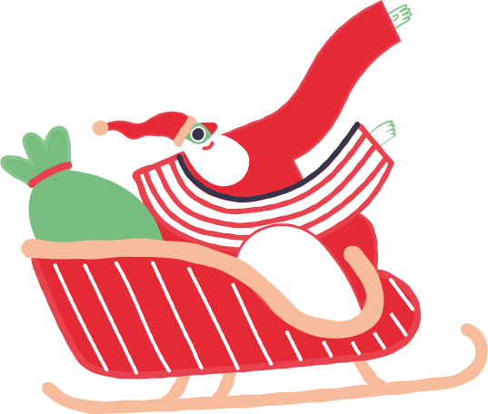 santa's sleigh Illustration in PNG, SVG