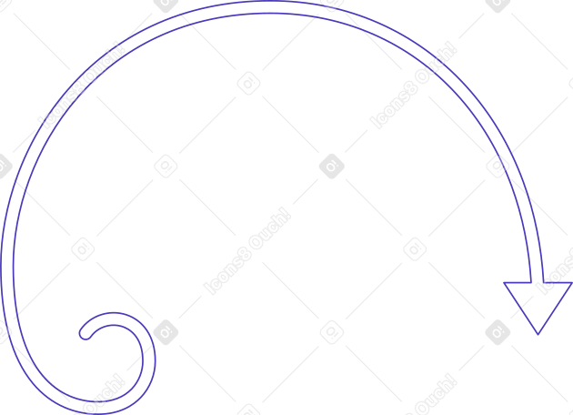seta curva azul linear PNG, SVG