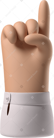 3D Tanned skin hand pointing up Illustration in PNG, SVG