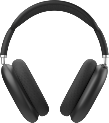 black headphones front view PNG, SVG
