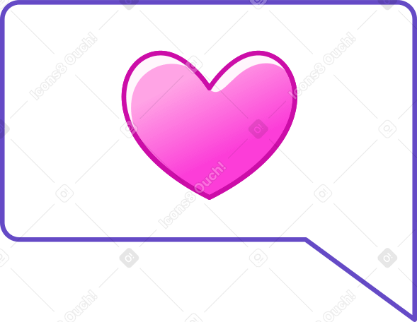 bolha com coração PNG, SVG