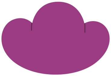 burgundy triple cloud PNG, SVG