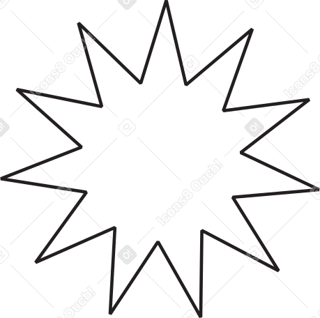 large twelve-pointed star Illustration in PNG, SVG