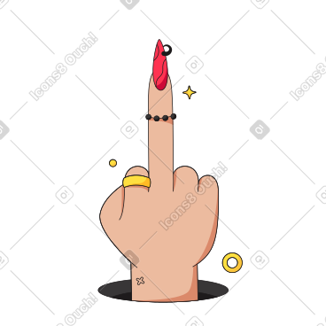 显示中指的女性手 PNG, SVG