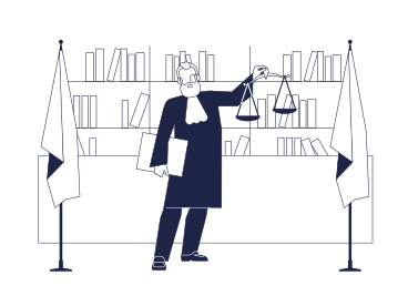 man in judge's robe with scale in one hand PNG, SVG