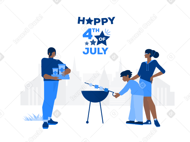 Happy 4th of July! Illustration in PNG, SVG