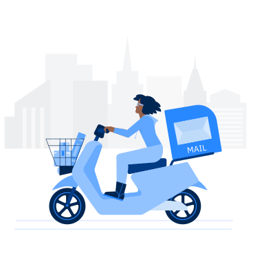 Delivery woman riding a moped PNG, SVG