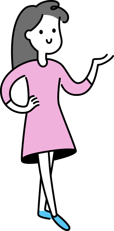 Young woman in a presenting pose PNG, SVG