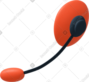 Red headphones with microphone PNG, SVG