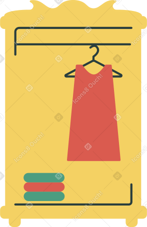 closet with clothes Illustration in PNG, SVG