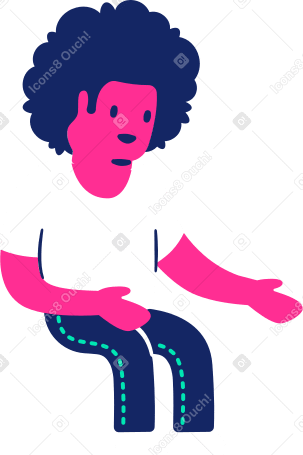 sitting man Illustration in PNG, SVG