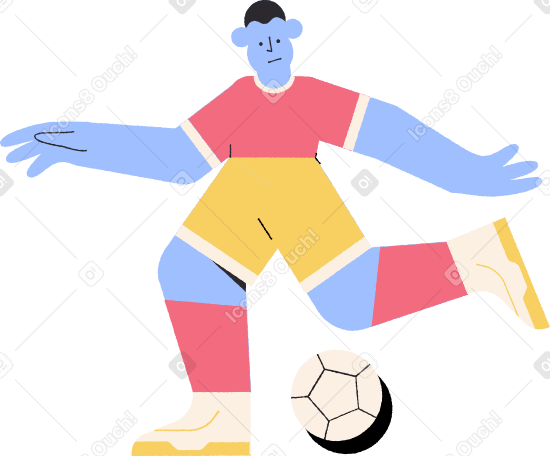 footballer Illustration in PNG, SVG