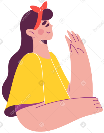 girl with a bow on her head Illustration in PNG, SVG