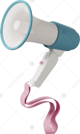 3D megaphone with tape PNG, SVG