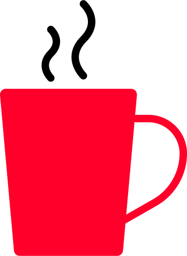 red mug with steam PNG, SVG