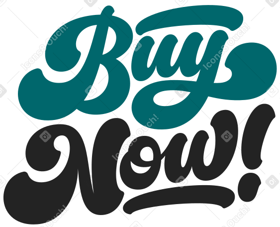 lettering buy now! Illustration in PNG, SVG