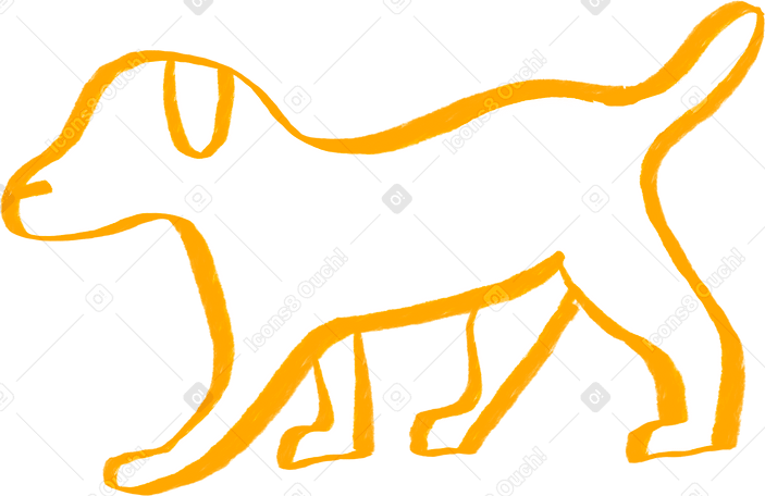 yellow dog Illustration in PNG, SVG