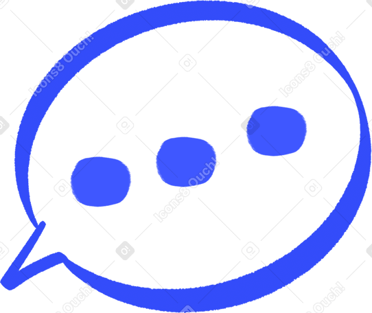 blue bubble with three dots Illustration in PNG, SVG