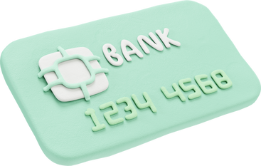 Green bank card floating in the air PNG, SVG