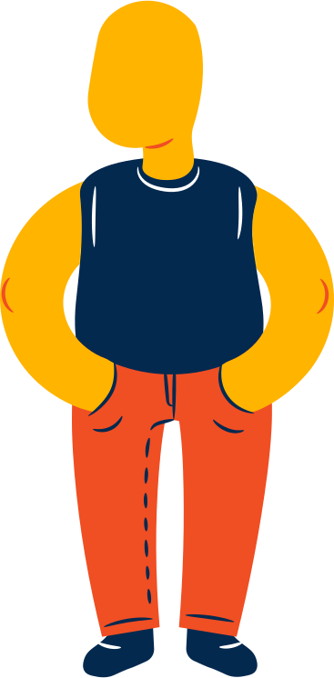 Chubby boy standing PNG, SVG