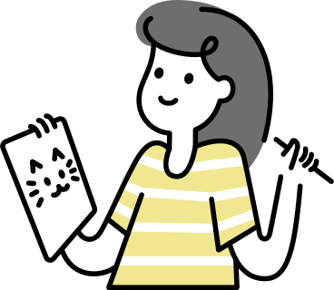 Mujer dibujando en una tableta PNG, SVG