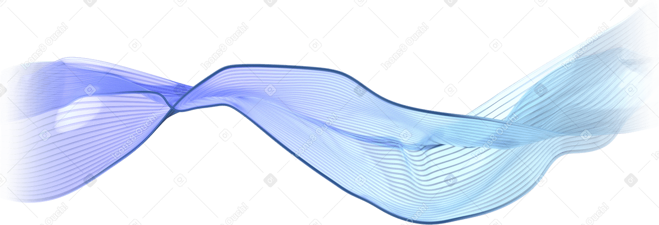 Illustrazione animata 3D blue ethereal silky waves in GIF, Lottie (JSON), AE