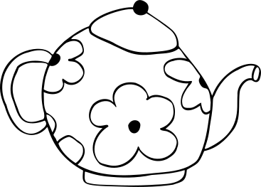 Teapot with flowers PNG, SVG