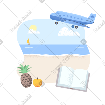 日记中记录的夏日海滩假期 PNG, SVG