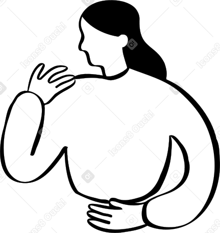 torso of a woman with long hair PNG, SVG