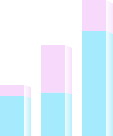 growth chart in the form of three columns PNG, SVG