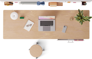 top view of studio desk PNG, SVG