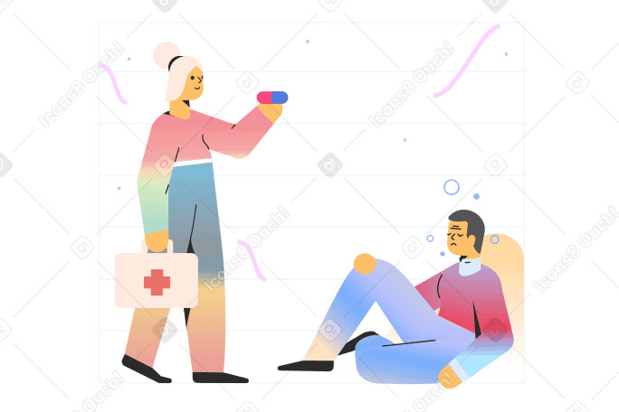 Medical help Illustration in PNG, SVG