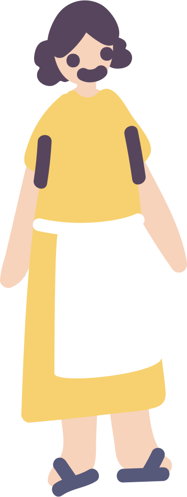 smiling girl in apron PNG, SVG