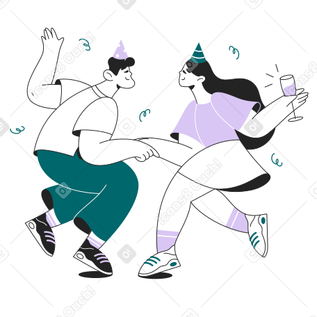 Homme et fille dansant lors d'une fête PNG, SVG