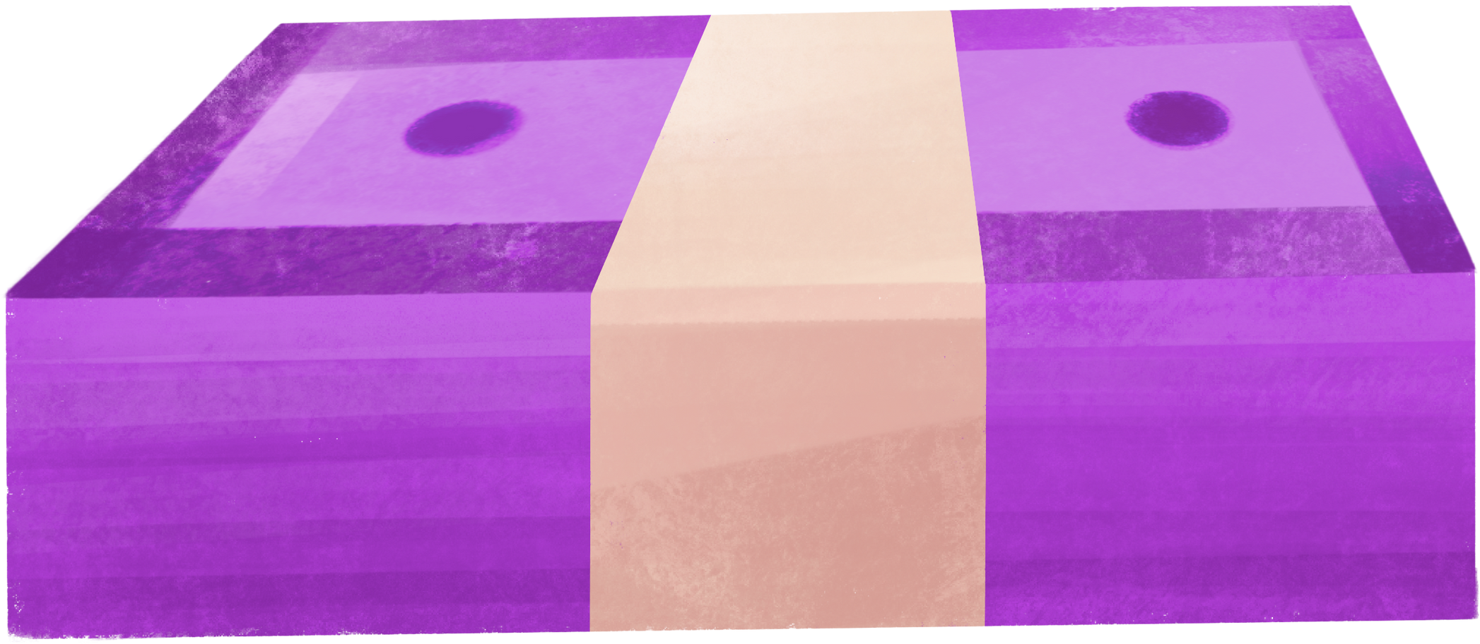 stack of purple bills Illustration in PNG, SVG