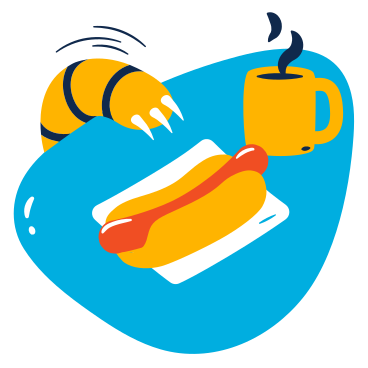 Cat trying to steal hot dog PNG, SVG