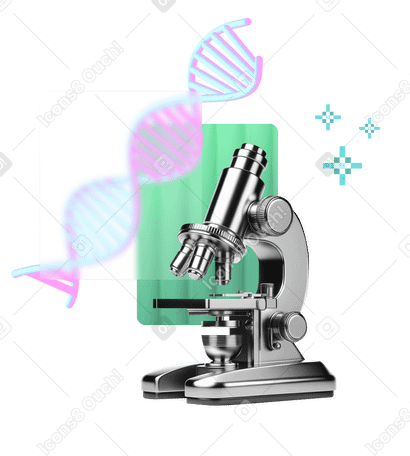 Microscopio para la investigación científica del adn. PNG, SVG